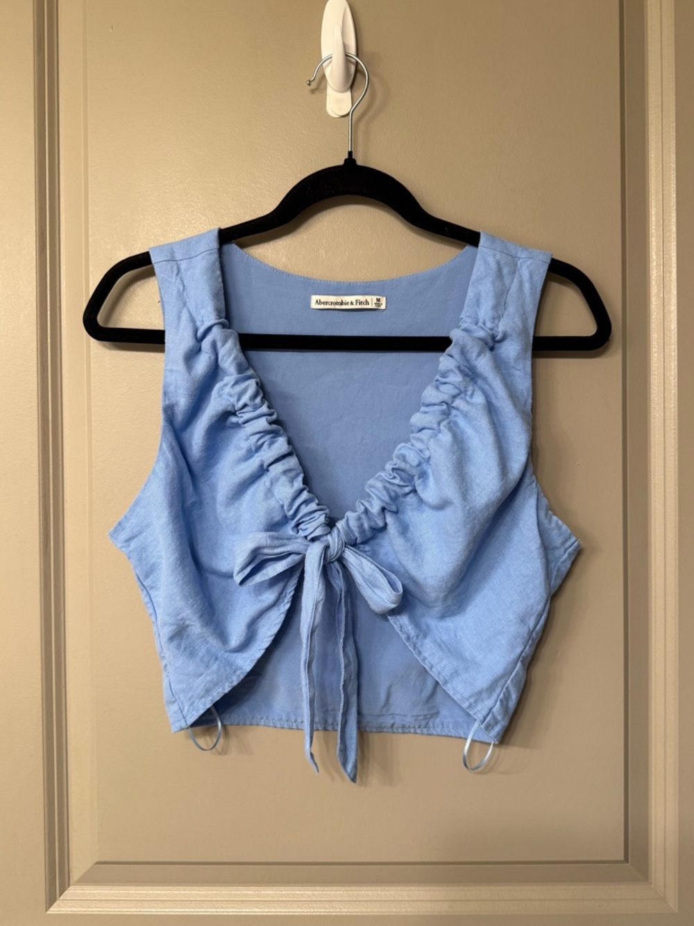 Abercrombie & Fitch Linen Tie-Front Crop Top - Picture 4 of 11